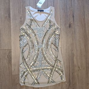 Nude Gatsby style slip dress
